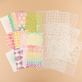 12Pcs/Set Painting Template Set,6x6inch Plastic Stencil for Card Making,Reusable Stencil Kit for DIY Art Projects Painting On Wood, Wall, Fabric, Rock, Chalkboard, Home Decor