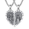 ADMETUS St Joseph Necklace Sterling Silver Miraculous Medal Virgin Mary