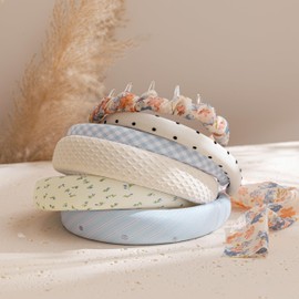 Sunolga 6 Pack Headbands for Women Girls Non Slip Floral Padded Hairbands Cute Head bands Wide Headbands Trendy Hair Accessories