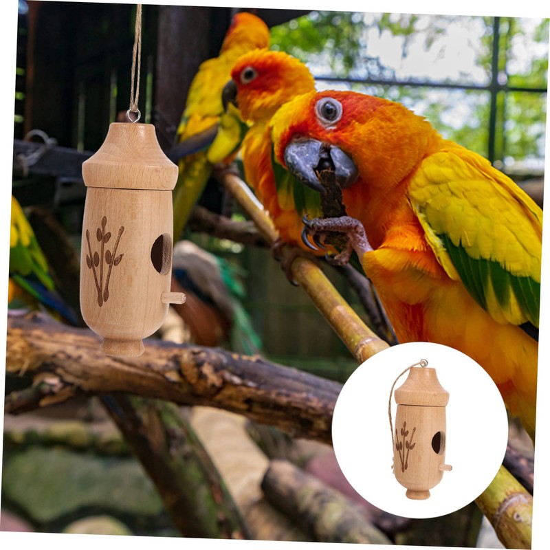 CAXUSD Outdoor Wooden Bird Feeder Hanging Hummingbird Feeder for All
