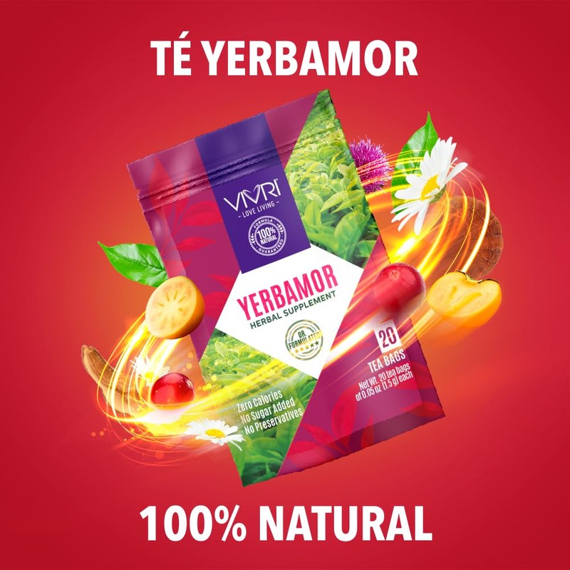 VIVRI Té Yerbamor | Suplemento Herbal 100% Natural con 14