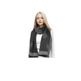 Sumato Scarf for Women Fall Winter Shawl Wraps Long Women Scarves Warm Soft Cashmere Feel Classic Tree Style Dark Gray