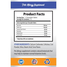 Pet Supplements dog allergies pills - ALLERGY RELIEF FOR DOGS AND CATS 2B- dog turmeric