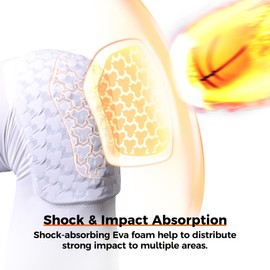 COOLOMG Knee Pads Knee Pads Leg Warmers Knee Protector Basketball Football Volleyball for Men Women Boys Sports White T Shape S