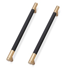 KOMOTIA KO1802-MB-TGP160-10 10 Pack Matte Black and Champagne Copper Cabinet Pulls 6.3 Inch Hole Centers Kitchen Cabinet Handles Silver Drawer Pulls Cabinet Hardware