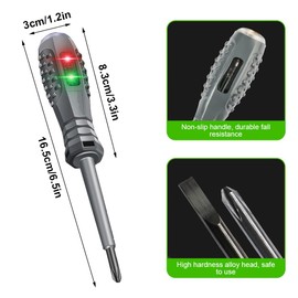 SKIKHN 2-in-1 High Torque Strong Magnetic Screwdriver Electricity Detector, 2 Pieces Voltage Tester, Electric Tester Screwdriver, Dual Light Colour Light Measuring Electric Pen, Electrical Accessories