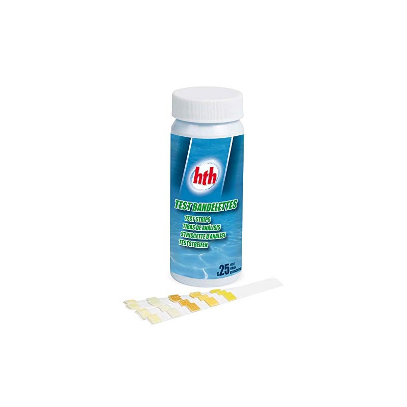 25 HTH Test Strips for Whirlpool and Swimming Pool Analysis