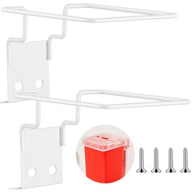 Teenyyou 2 Set Wall Mount Sharps Container Mounting Bracket for 1 Quart 8702, 8702T, 8721 Stackable Sharps Container, White