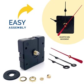 Quartex Q-80 Quartz Clock Movement, 1/16" Max Dial Thickness, 7/16" Hand Shaft Length with Hands