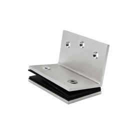 Top Hardware Solid Brass 90 Degree Heavy Duty Shower Door Clamp Similar to Geneva GE90 (Satin Brush Finish), GAS405G