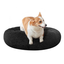Dog Bed for Small Medium Large Dogs, 24 inch Calming Dogs Bed, Washable-Round Cozy Soft Pet Bed for Puppy and Kitten with Slip-Resistant Bottom