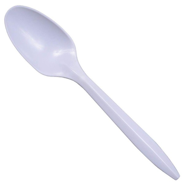 Daxwell Plastic Teaspoons, Medium Weight Polypropylene (PP), Wrapped, White, A10003127 (1,000, 4 Bags of 250)