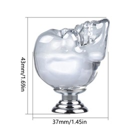 SEIWEI 2Pcs Crystal Glass Door Knobs Skull Clear Drawer Knobs with Screw Knob Pull Handle Hardware for Cabinet Wardrobe Cupboard - Home Kitchen Decor Knobs