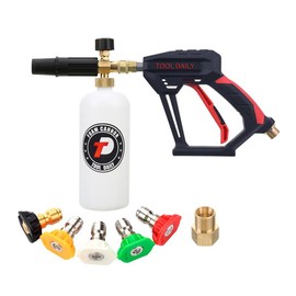 Tool Daily Short Handheld with  Cannon FOR PRESSURE WASHER,  1/4 Inch Quick Connector, Water Spray Tool with 5 Nozzle Tips, 1 Liter snow foam lance - Need pressurewasher!: Foam Cannon only
