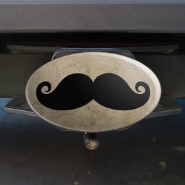 GRAPHICS & MORE Curly Mustache Oval Tow Trailer Hitch Cover Plug Insert