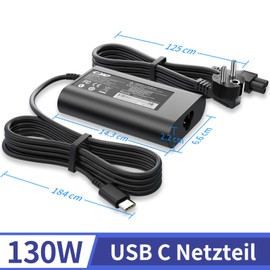 130W USB C Notebook-Netzteil, CYD USB Type C Notebook-Ladegeräte Kompatibel mit MacBook Pro 15/16/13/14 Zoll 2021/2020/2019/2016, Dell Precision 5530, XPS 15 9575, 0M0H25/M0H25, 0K00F5/K00F5