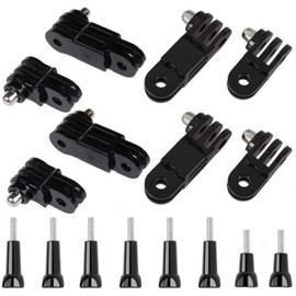 Alpha Depot Action Camera Adapter Set GoPro Compatible Extension Arm Same Direction & 3-Way Types Screw Included 8-Piece Set