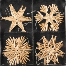 Annastore Hanging Straw Stars, Various Sizes - Straw Stars, Tree Decoration, Christmas Tree Decoration