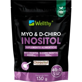 Myo Y D-chiro Inositol 130gr Wellthy Con Chirositol 40:1 Sabor Sin Sabor
