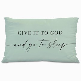 Knibeo Give It to God and Go to Sleep,Decorative Pillows Cover for Bed,Throw Pillows Cover for Bed,20x26 Inch Silk Pillow Case,Decorative Bed Pillows Cover for Bedroom Room（Violet 20" x 26"）