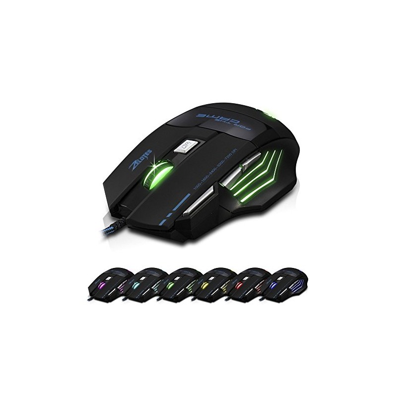 Jiale 2 Pack Zelotes 7200 DPI 7 Buttons Professional LED