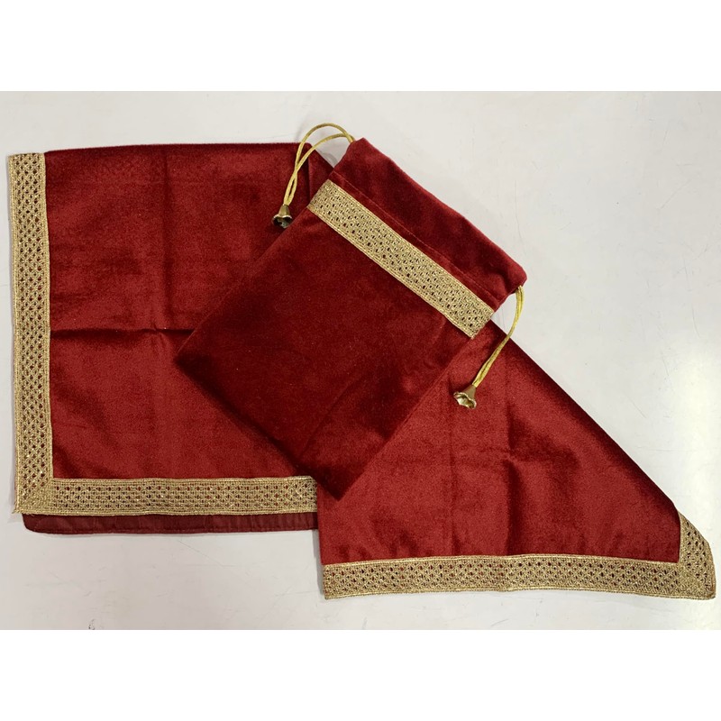 SMMS - Mantel de terciopelo espiritual (granate, mediano: 61 x