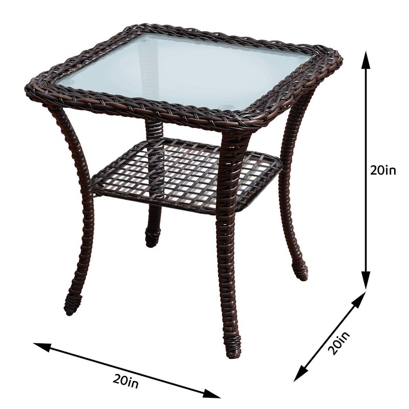 ATR ART TO REAL Outdoor Side Table, Indoor Outdoor Tempered
