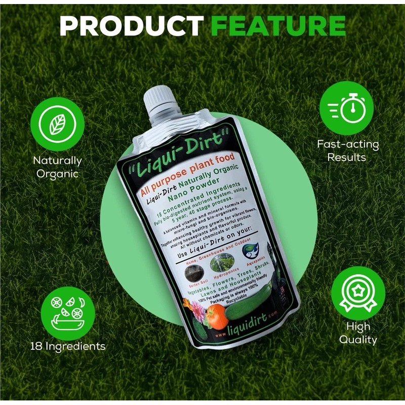 Liqui-Dirt Natural Plant Food Fertilizer All-Purpose NPK Plant Care. 18