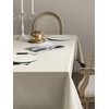 ZeeMart Light Beige Tablecloth, Farmhouse Linen Style Table Cloth Square
