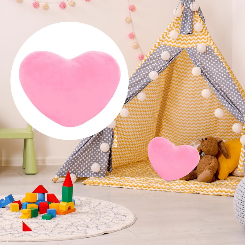1 Pcs Pink Heart Decorative Pillow, Heart Shaped Cushion for