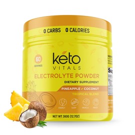 Keto Vitals Polvo de electrolitos  Electrolitos aptos para Keto con potasio, magnesio, sodio y calcio  Suplemento de electrolitos bebida energética...