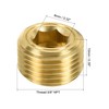 sourcing map Brass Pipe Plug 3/8 NPT Male Thread Hex