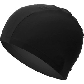 RiToEasysports Gorro de Natación, Gorro de Baño Gorro de Baño Gorro de Baño Duradero Gorros de Natación de Poliéster para Mujeres Hombres (Black)