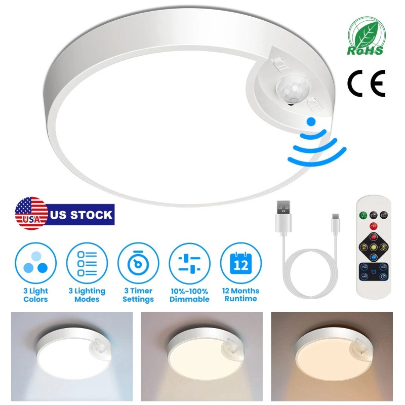 iMounTEK USB Rechargeable Dimmable Motion Sensor Ceiling Light Night Lighting