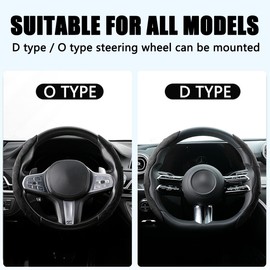 JNNJ Universal Non-Slip Grip Thin Suede Segmented Steering Wheel Cover, Suede Car Steering Wheel Cover, Suitable Comfortable, Non-Slip and Durable (Black)