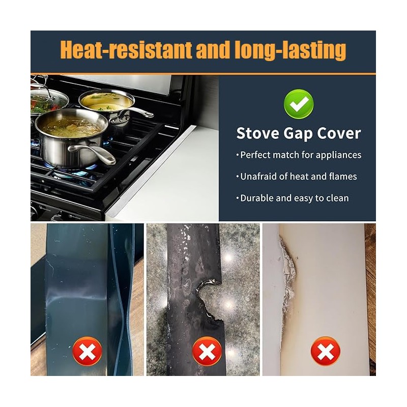 WEZCHUGHAOL Stove Gap Cover, Retractable Stainless Steel, 35-70 cm Length,