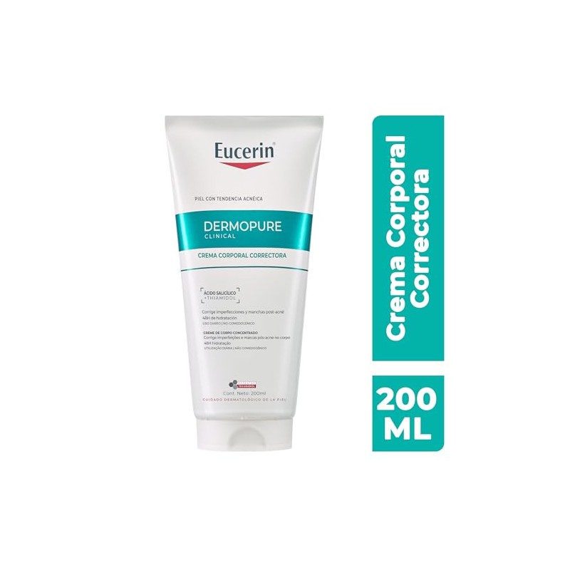 EUCERIN DermoPure Triple Effect Crema Corporal (200ml) Anti-Imperfecciones, Anti-Manchas, Anti-Brillo,