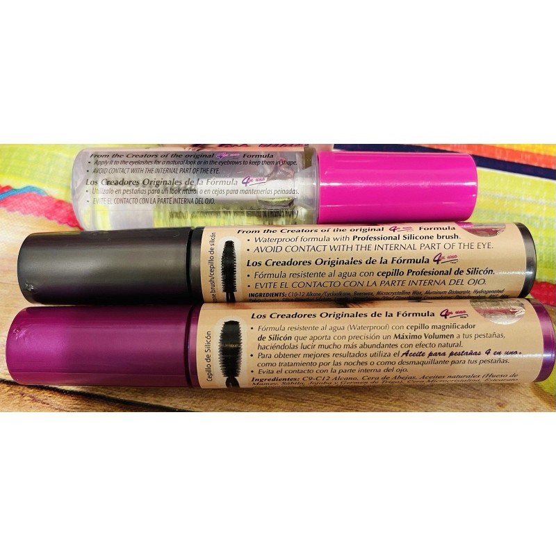 4pc. Set Prosa 4 en 1 Mascara/Volume<wbr/>/Waterproof/Oi<wbr/>l Lengthening & Mask