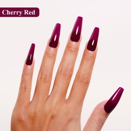 Imtiti Red Gel Nail Polish, 15ML Cherry Chutney Red Gel Polish Autumn Winter Burgundy Gel Nail Polish Soak Off LED UV Nail Gel Polish DIY Nail Art Starter Manicure Salon Gel Nail Kit