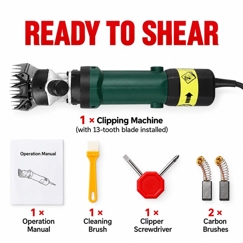1200W Peak Electric Sheep Shears, 6-Speed 2600 RPM Heavy Duty