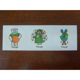 Ctp Vintage 80’s CTP Sniffy’s Gang Scratch & Sniff Matte Stickers ORANGE Strip of 3