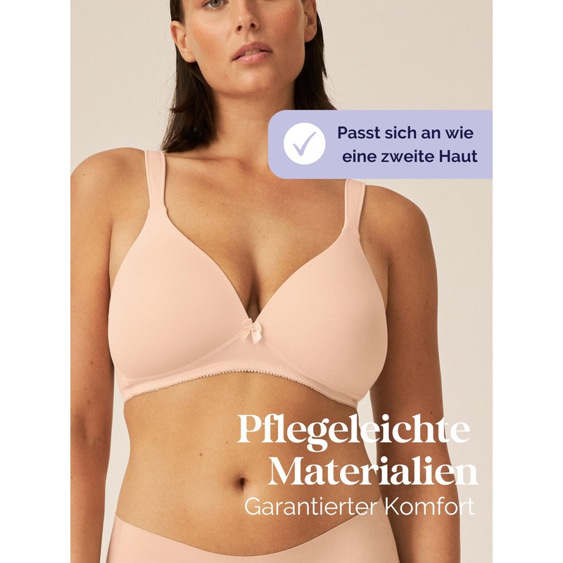 Naturana® Women’s Bra without Underwire (Cup A–D), 100% Padded Straps,
