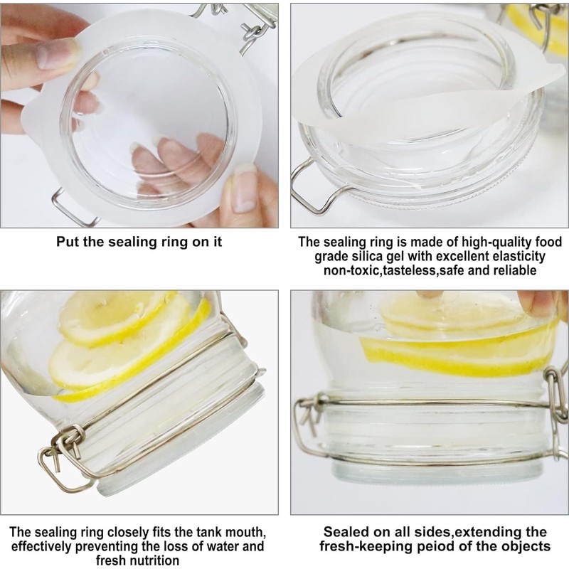 7 Pack Rubber Seals for Glass Jars, Airtight Silicone Jar