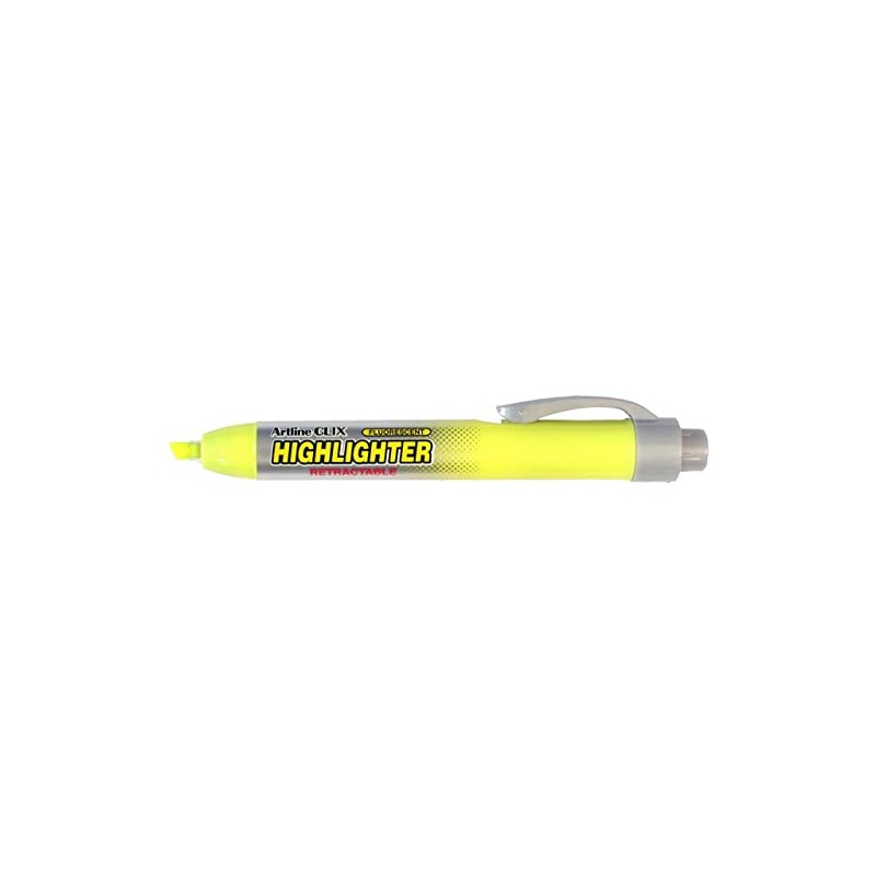 artline EK63 Single YEL Clix Highlighter Retractable 4Mm Chisel Nib