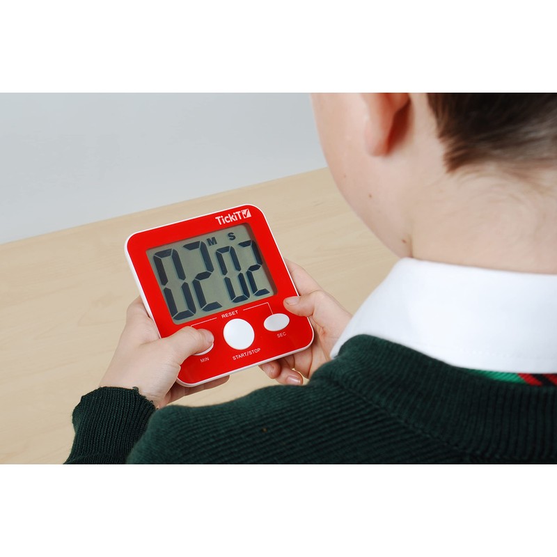 TickiT 92077 Jumbo Timer - Red - Digital Timer with