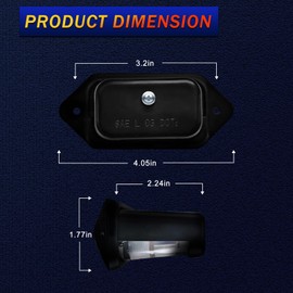 CZJCGD LED License Plate Light, Trailer Lamps Bracket Mount Black, Waterproof, License Tag Truck Lights for UTV ATV Trailer Boat, DOT Certified