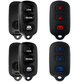 Kyhodsgn Key Fob Cover Kit for Toyota 4Runner Sequoia - Key Fob Keyless Entry Remote Shell Case Replacement Kit fit for 1999-2009 4 Runner 2001-2008 Sequoia (Pack of 4)