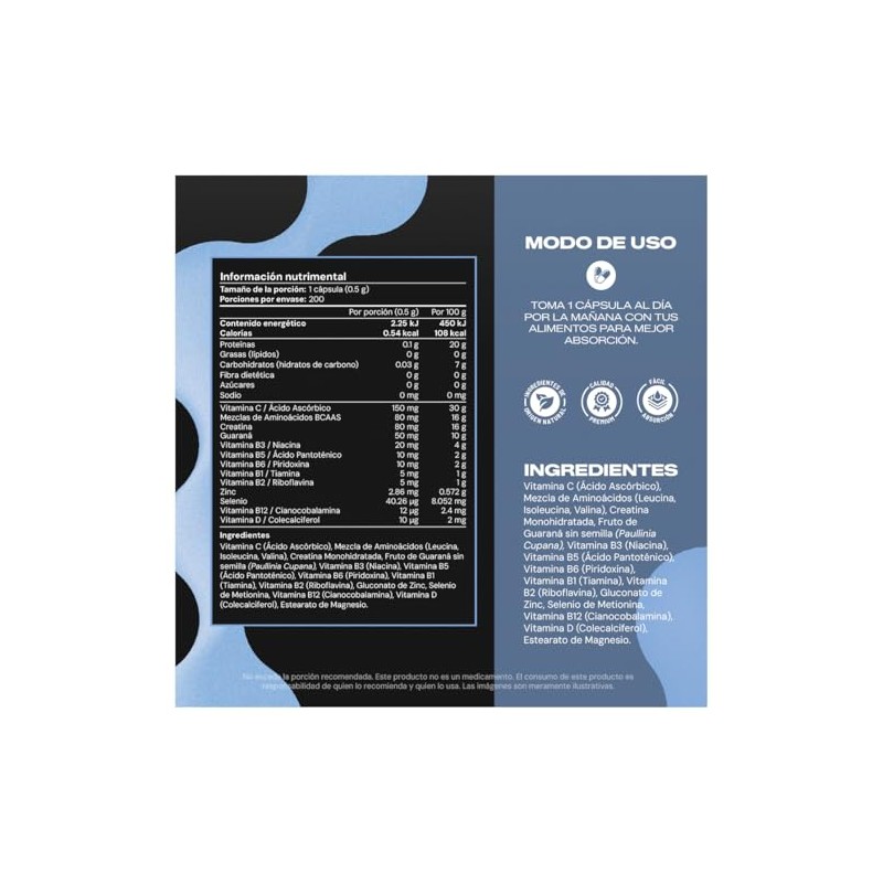 Multivitamínico Hombre Creatina, Vitamina C, D3 y Zinc VITAL BOTANICS