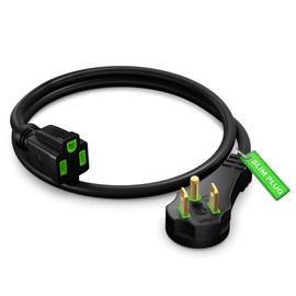 Maximm Flat Plug Extension Cord 2 ft with Slim Space-Saving Plug Design, Low Profile Extension Cord 16AWG (Black)