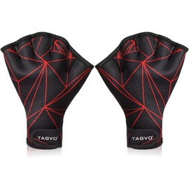 TAGVO Aquatic Gloves Half Finger, Webbed Swimming Gloves Well Stitching, Adjustable Wrist Strap Swimming Gloves, Sizes for Men Women Adult Children Aquatic Fitness Water Resistance Training